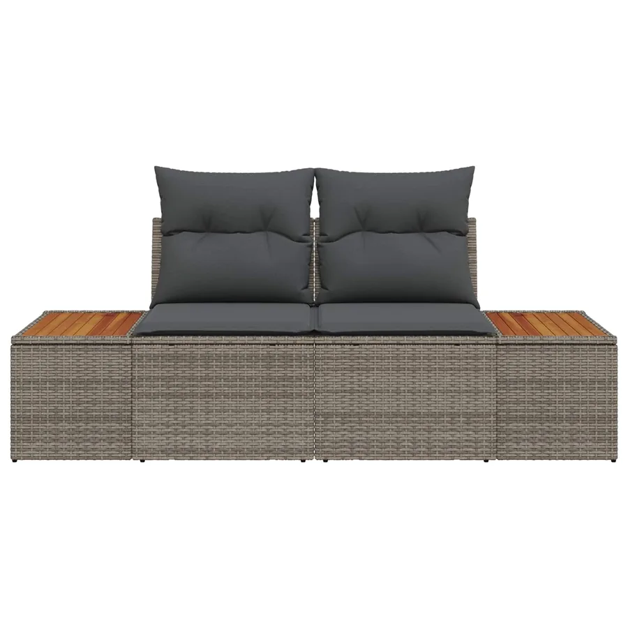 Canapé de jardin Gris 184 x 62 x 85cm polyrotin - 4
