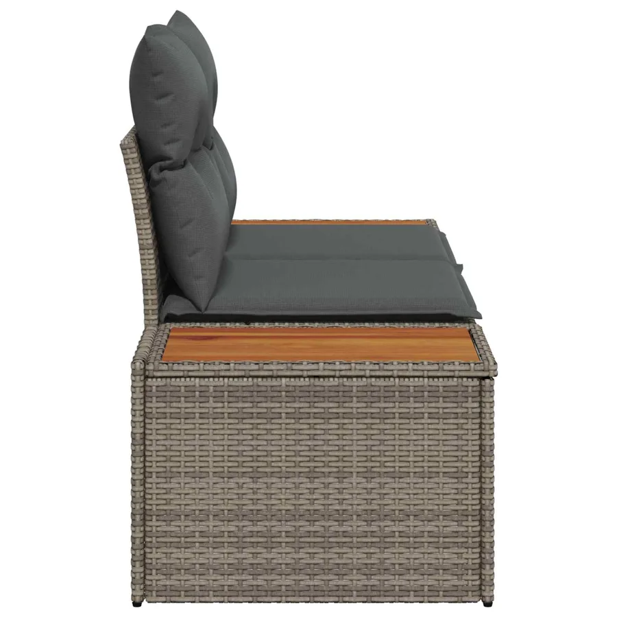 Canapé de jardin Gris 184 x 62 x 85cm polyrotin - 5