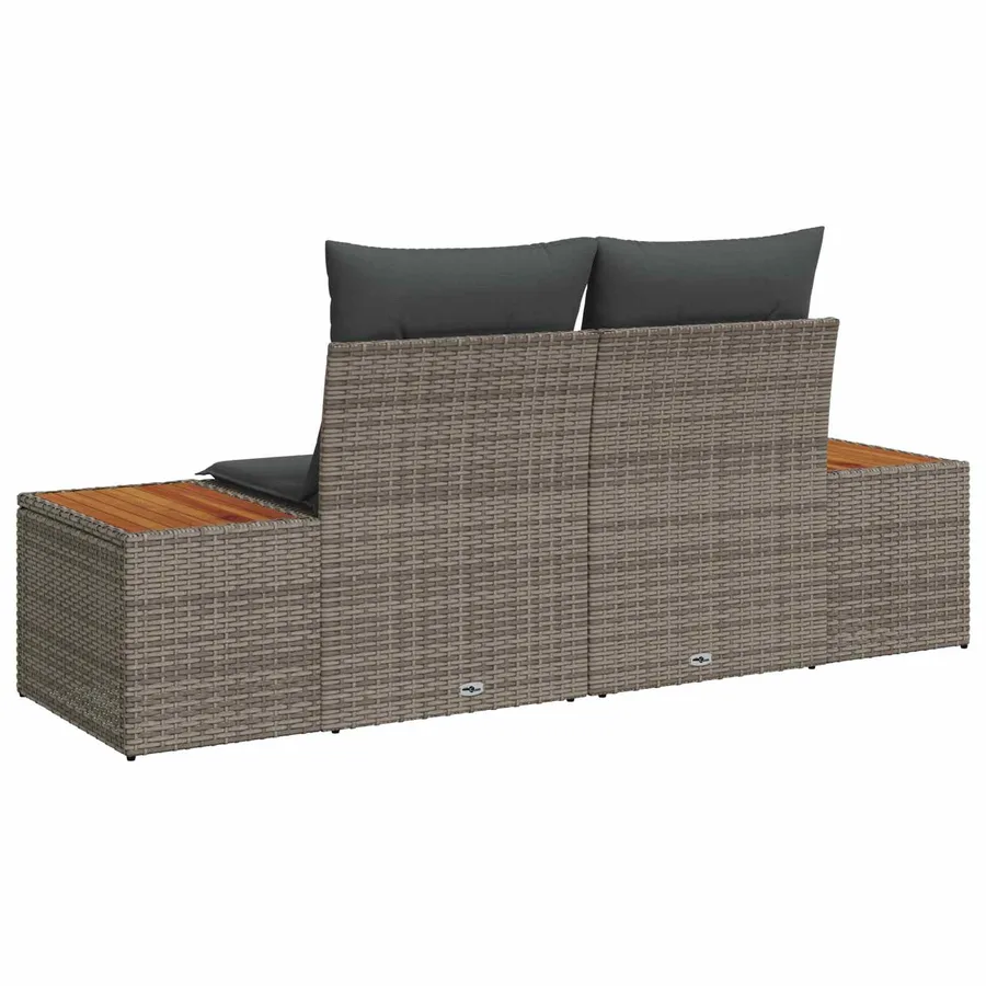 Canapé de jardin Gris 184 x 62 x 85cm polyrotin - 6