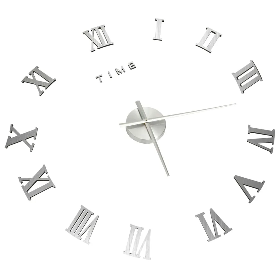 Horloge murale 3D Design moderne Argenté 100 cm XXL - 3
