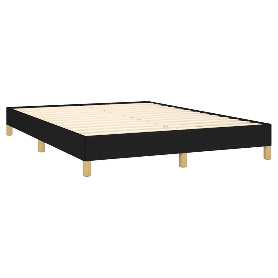 Cadre de lit sans matelas noir 140x190 cm tissu - 4