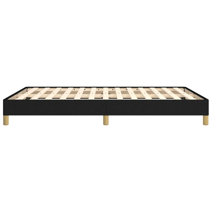 Cadre de lit sans matelas noir 140x190 cm tissu - 6
