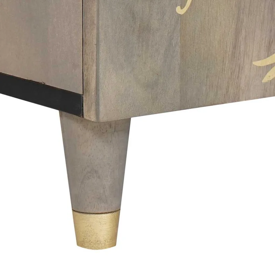 Meuble TV Gris 105 x 33 x 46 cm Bois de mangue massif - 8