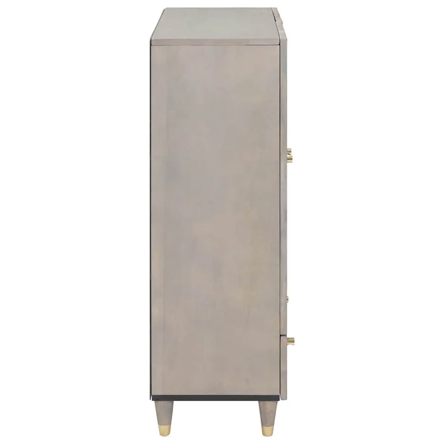 Haut Armoire Gris et Or 60 x 33 x 100 cm Bois de mangue massif - 5
