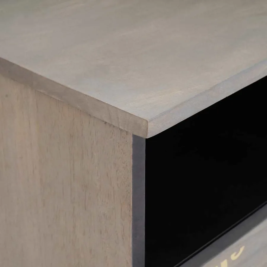 Meuble TV Gris 100 x 33 x 46 cm Bois de mangue massif - 6