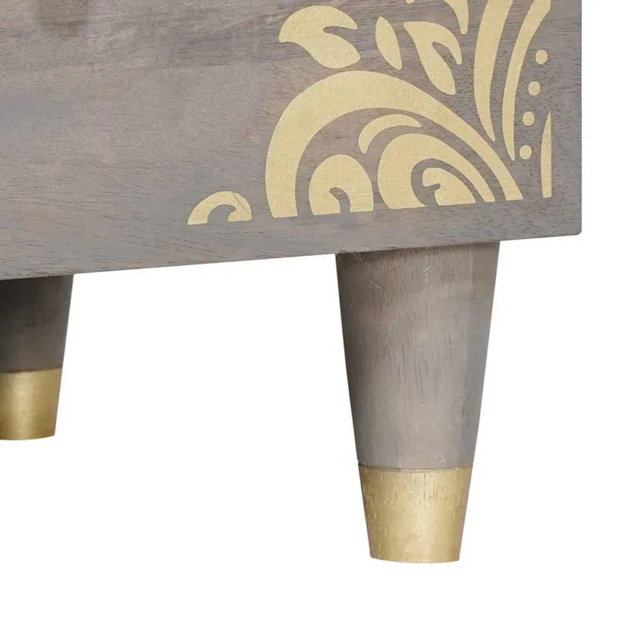Meuble TV Gris 100 x 33 x 46 cm Bois de mangue massif - 8
