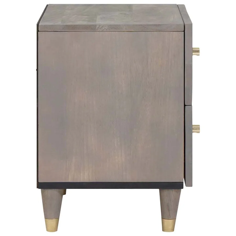 Cabinet de chevet avec tiroir 2 pcs Gris 40 x 33 x 46 cm - 5