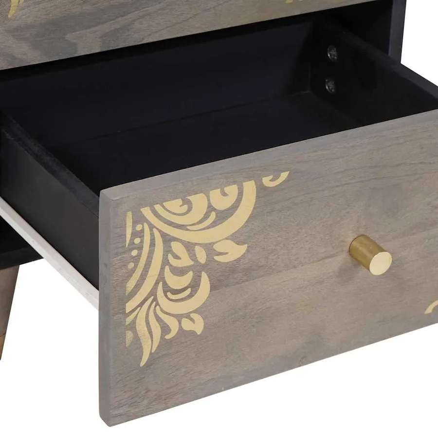 Cabinet de chevet avec tiroir 2 pcs Gris 40 x 33 x 46 cm - 8