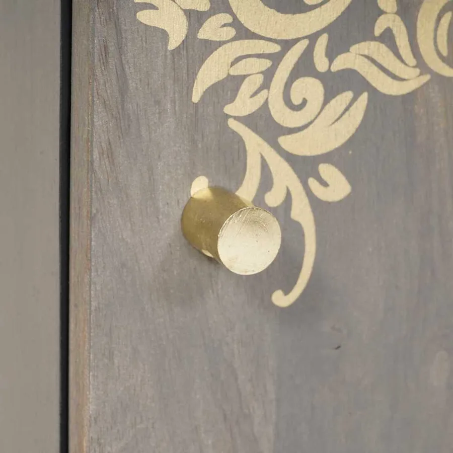 Meuble mural Gris 38 x 33 x 48 cm Bois de mangue massif - 7
