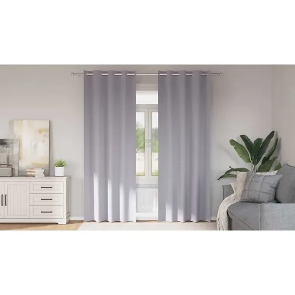 Rideaux occultants avec anneaux 2 pcs Gris métal 260 x 140 cm