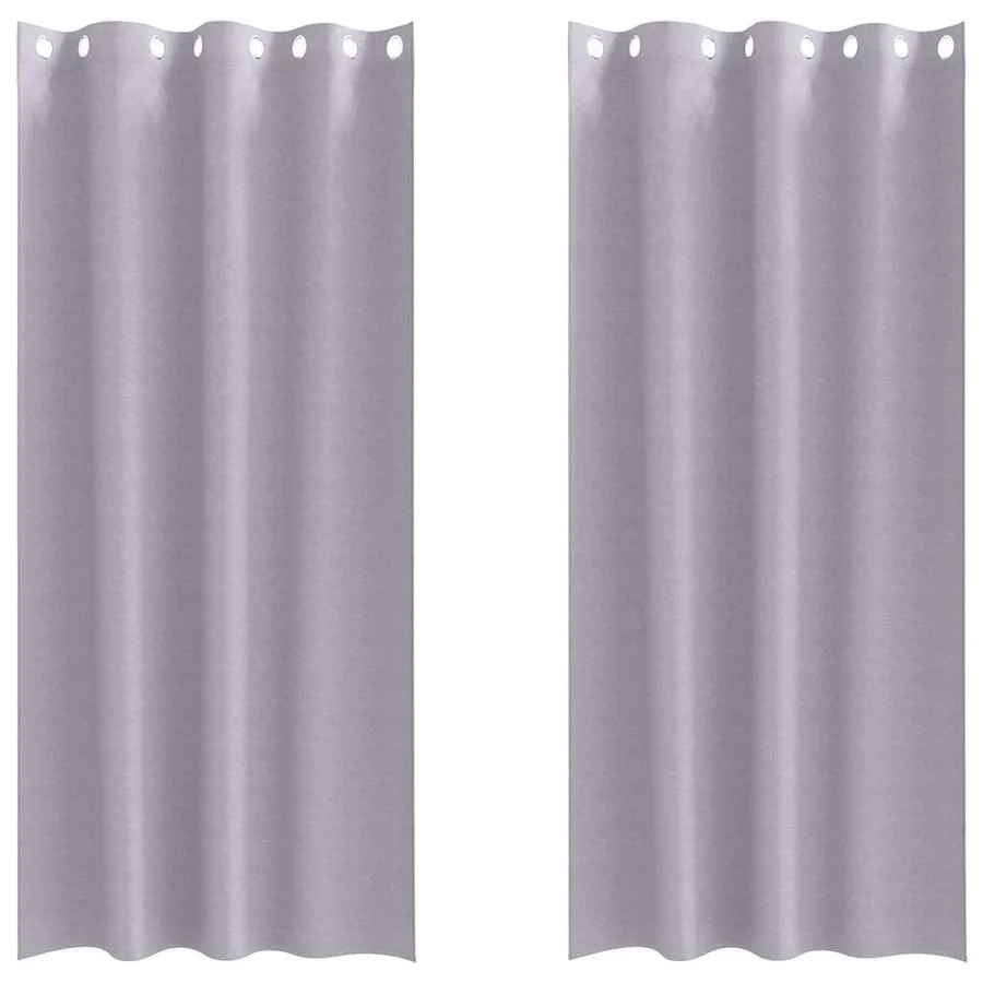 Rideaux occultants avec anneaux 2 pcs Gris métal 260 x 140 cm - 2