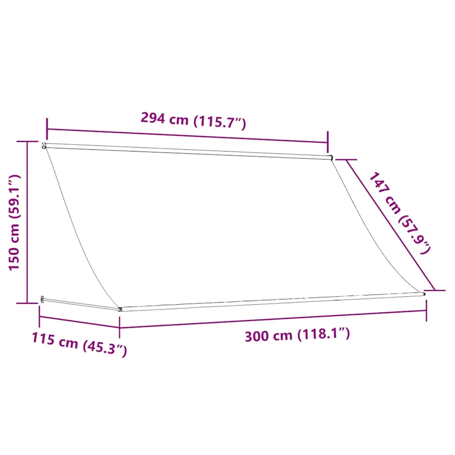 Auvent rétractable 300x150 cm Crème - 8