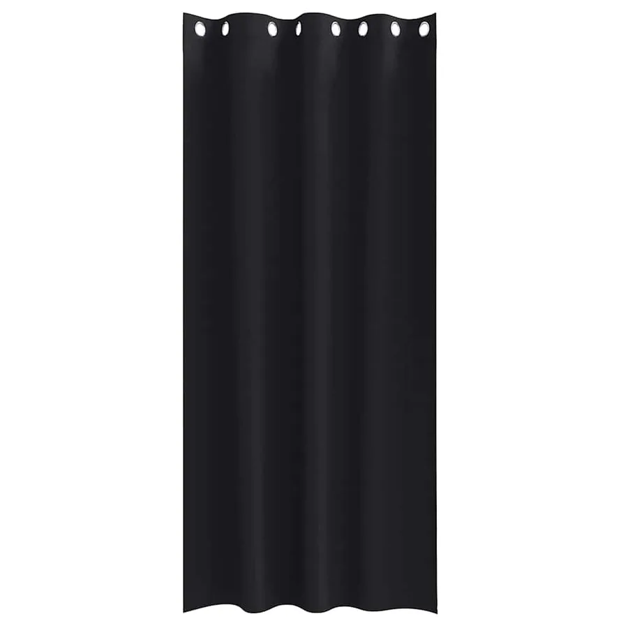 Rideaux occultants avec anneaux 2 pcs Noir 225 x 140 cm - 4