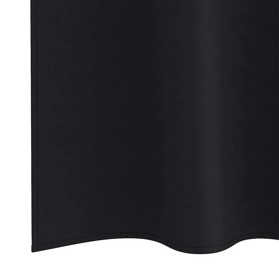 Rideaux occultants avec anneaux 2 pcs Noir 225 x 140 cm - 6