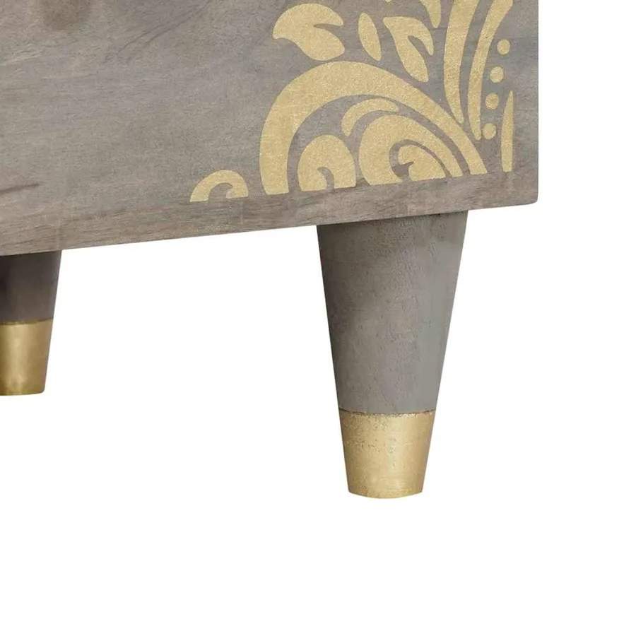 Meuble TV Gris 70 x 33 x 46 cm Bois de mangue massif - 8