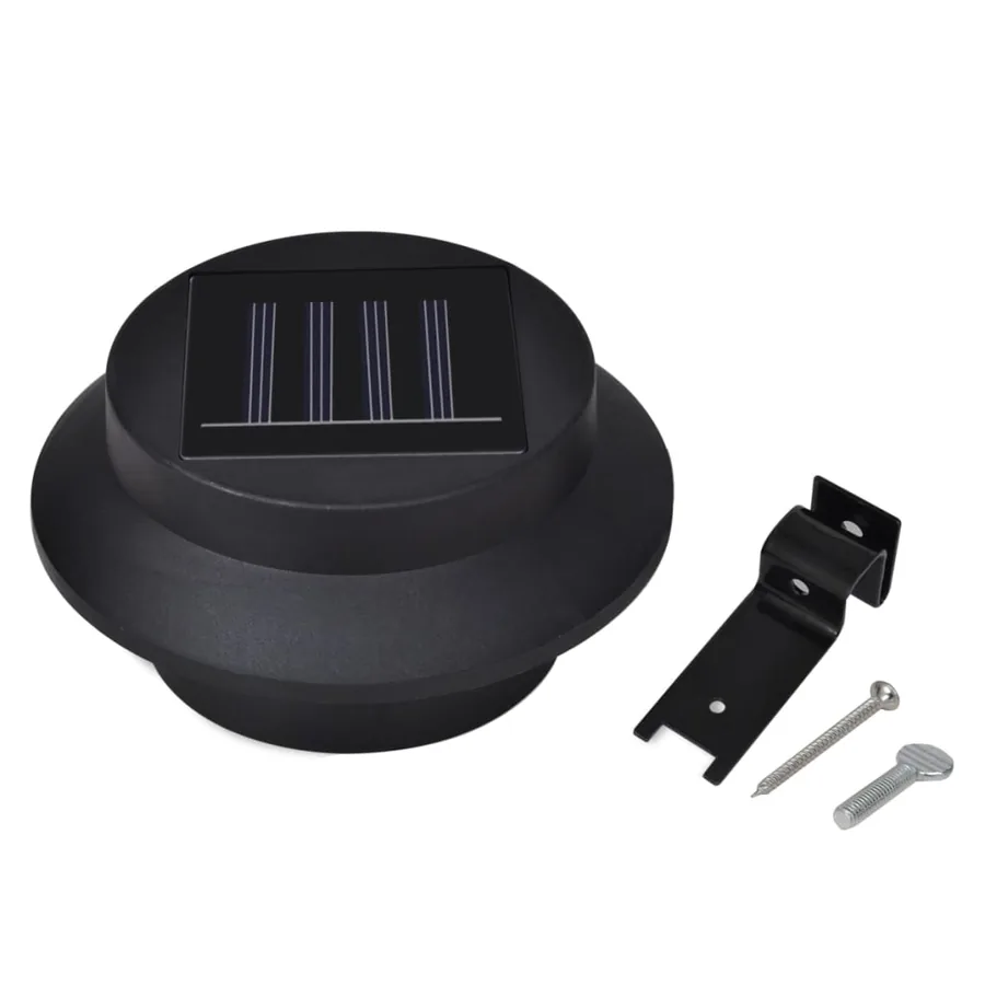 Lampes solaires à LED d'extérieur pour clôture 12 pcs Noir - 8