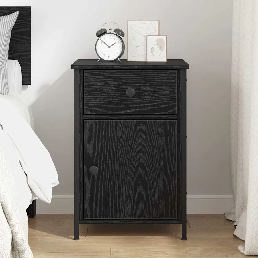Cabinet de chevet Chêne noir 40 x 42 x 60 cm Bois d'ingénierie - 4