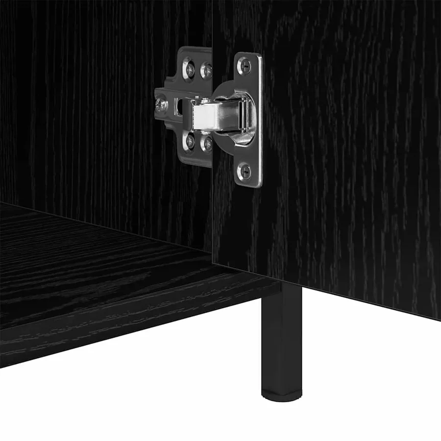 Cabinet de chevet Chêne noir 40 x 42 x 60 cm Bois d'ingénierie - 9
