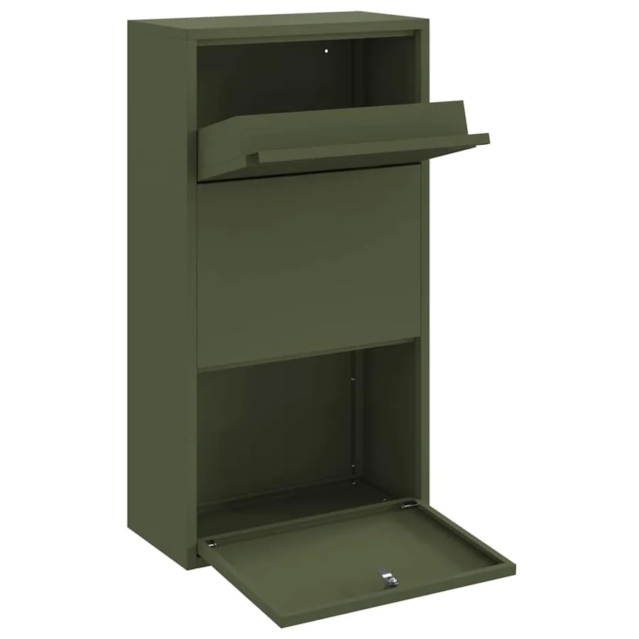 Boîte de dépôt de colis Vert olive 44 x 22 x 82 cm Acier - 4