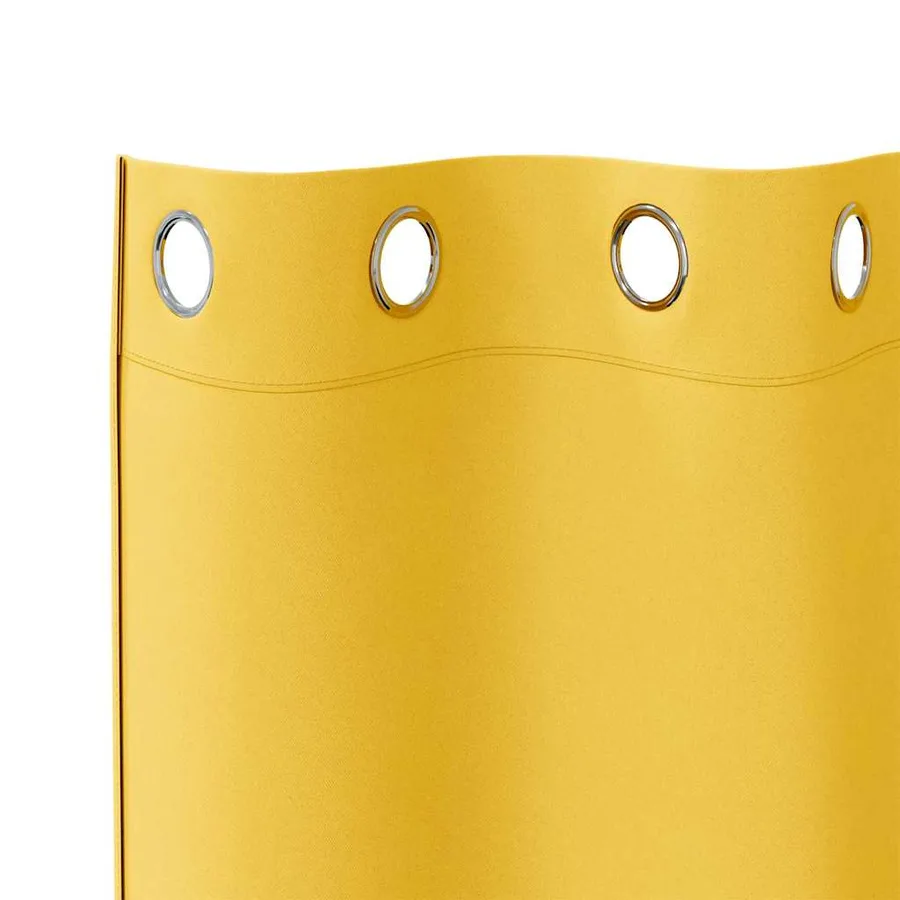 Rideaux occultants avec anneaux 2 pcs Jaune moutarde - 5