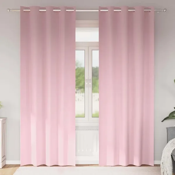 Rideaux occultants avec anneaux 2 pcs Rose bébé 245 x 140 cm