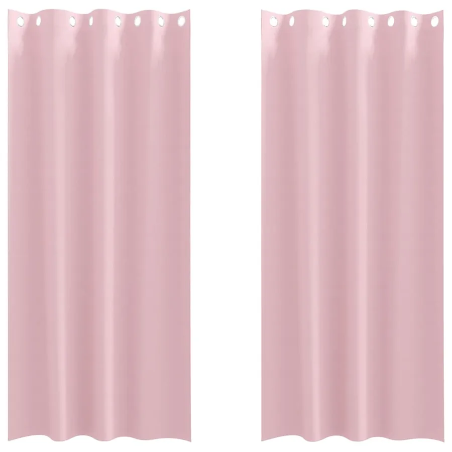 Rideaux occultants avec anneaux 2 pcs Rose bébé 245 x 140 cm - 2