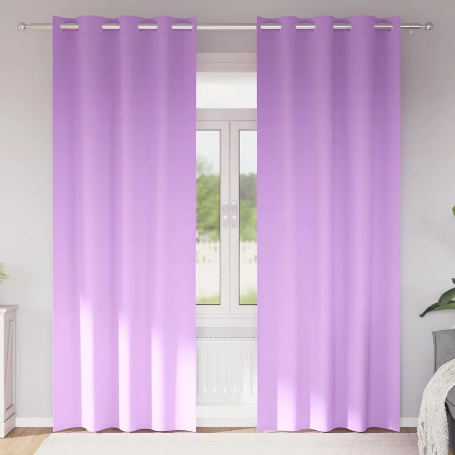 Rideaux occultants avec anneaux 2 pcs Violet 245 x 140 cm