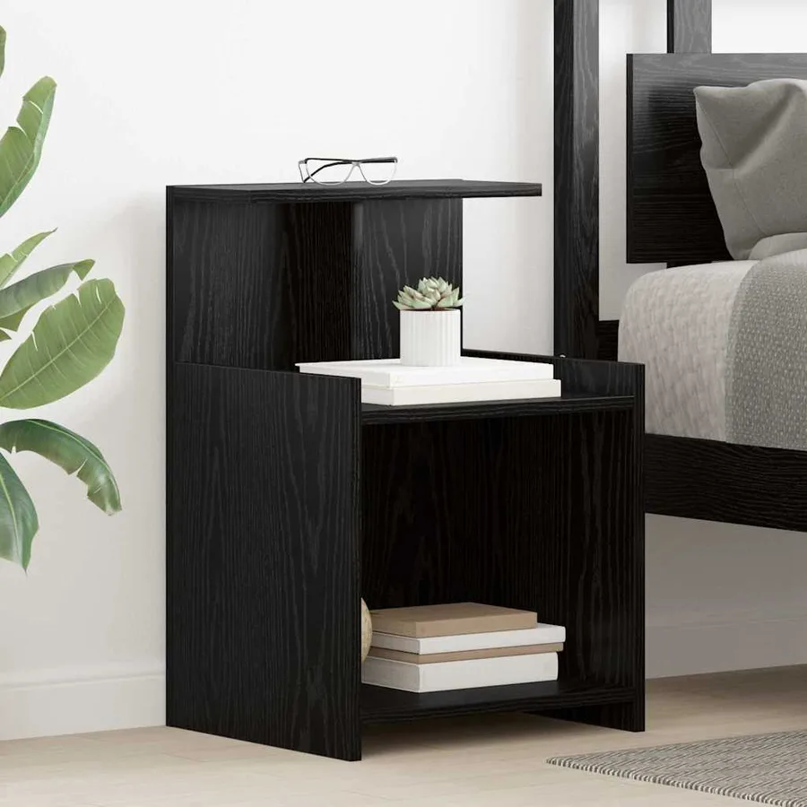 Cabinet de chevet 2 pcs Chêne noir 40 x 35 x 60 cm - 4