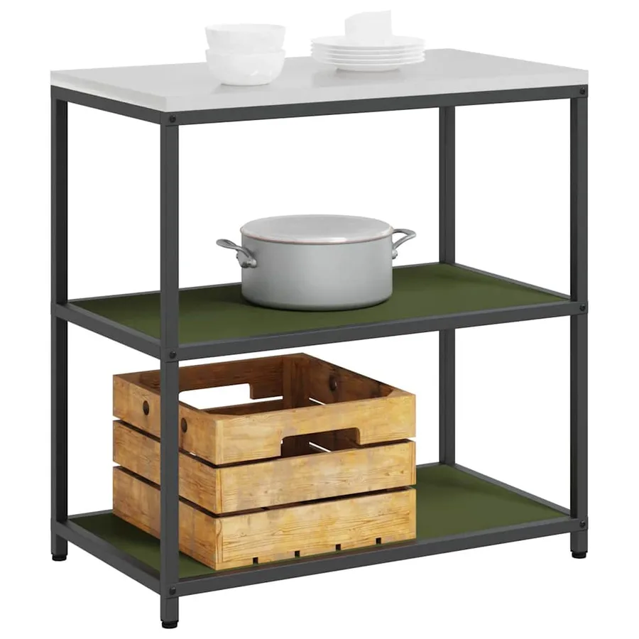 Rangement de cuisine HATTEM Vert olive 90 x 50 x 92 cm Acier - 3