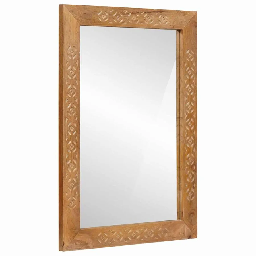 miroir mural 70 x 50 cm Bois d'ingénierie et verre