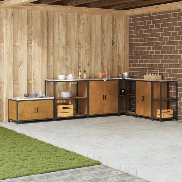 Rangement de cuisine HATTEM Rouillé 90 x 50 x 92 cm Acier