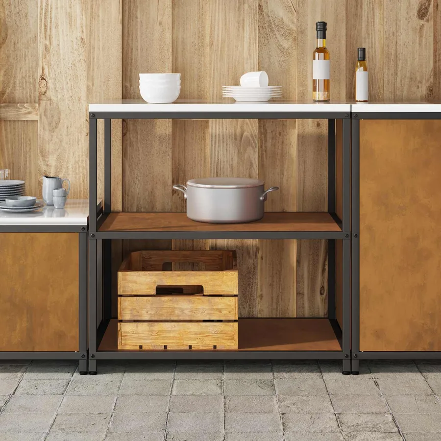 Rangement de cuisine HATTEM Rouillé 90 x 50 x 92 cm Acier - 4