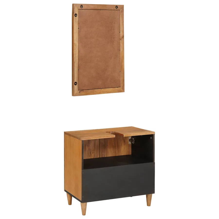 Ensemble de mobilier de salle de bain avec étagère 2 pcs Marron - 6