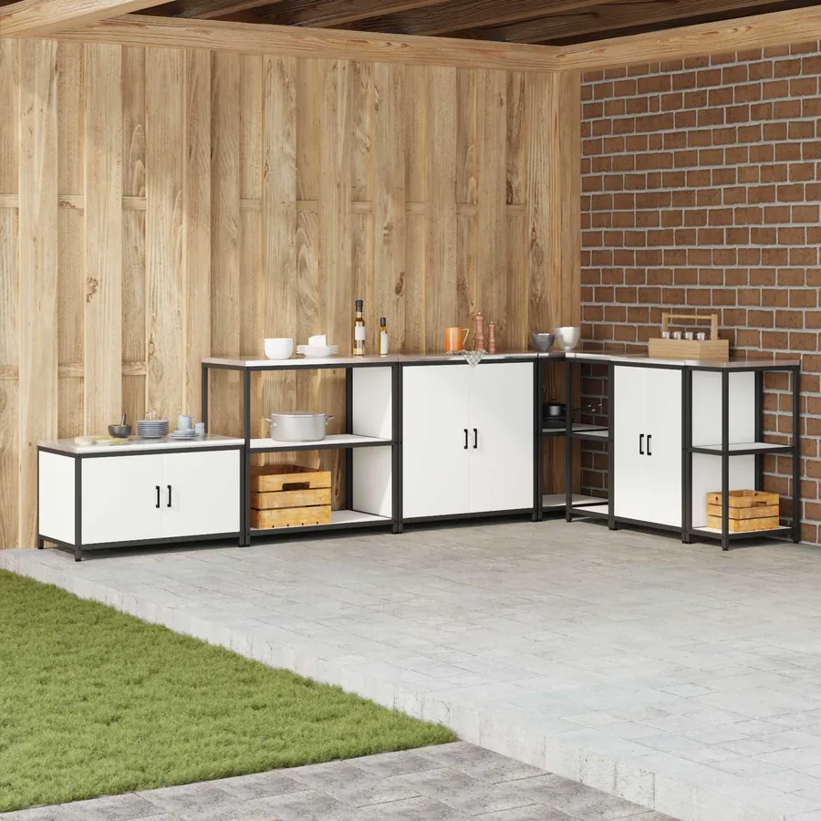 Rangement de cuisine HATTEM Blanc 90 x 50 x 92 cm Acier