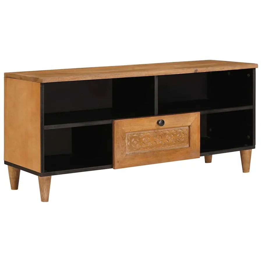 Meuble TV avec tiroir 100 x 33 x 46 cm Bois de mangue massif