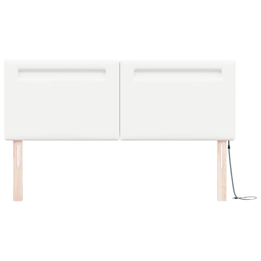 Tête de lit LED Blanc 160 cm Cuir synthétique - 5