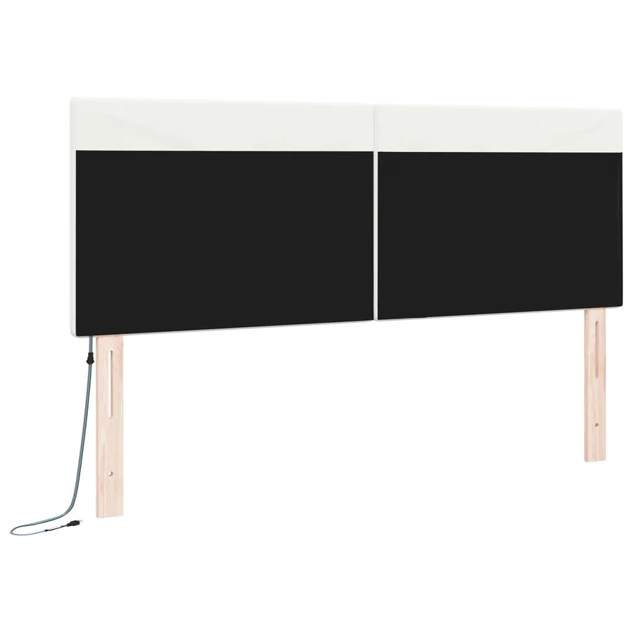 Tête de lit LED Blanc 160 cm Cuir synthétique - 7