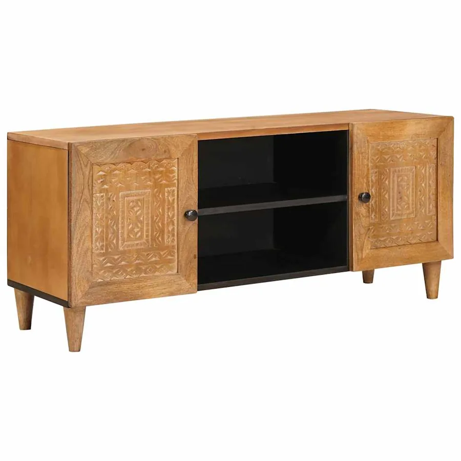 Unites TV Marron Clair 105 x 33 x 46 cm Bois de mangue massif