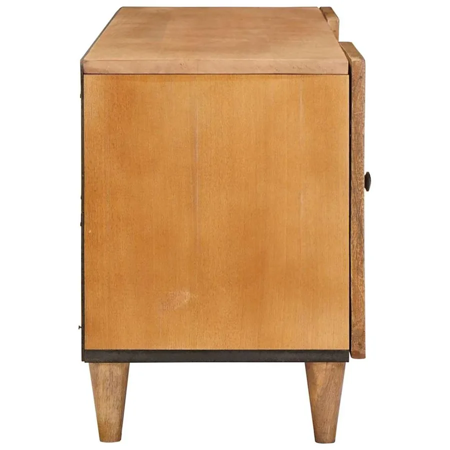 Unites TV Marron Clair 105 x 33 x 46 cm Bois de mangue massif - 4