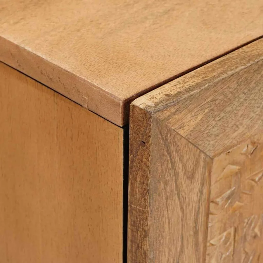 Unites TV Marron Clair 105 x 33 x 46 cm Bois de mangue massif - 6