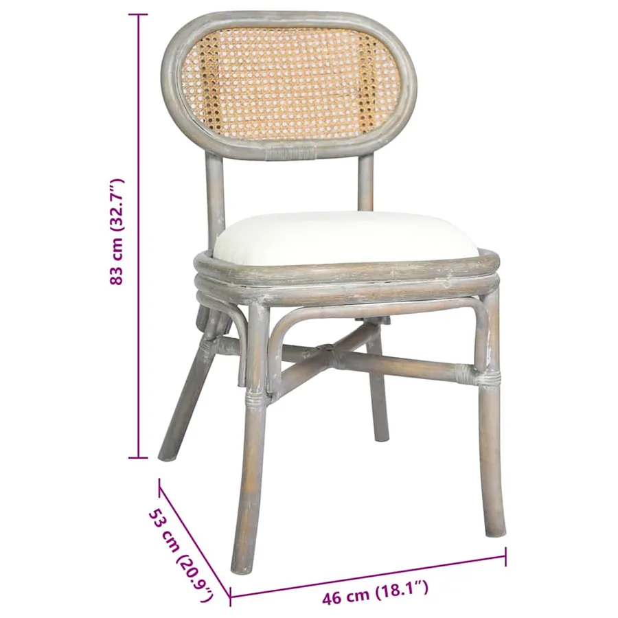 Chaises à manger lot de 2 gris Lin - 7