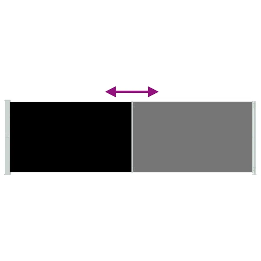Auvent latéral rétractable de patio 180x600 cm Noir - 7