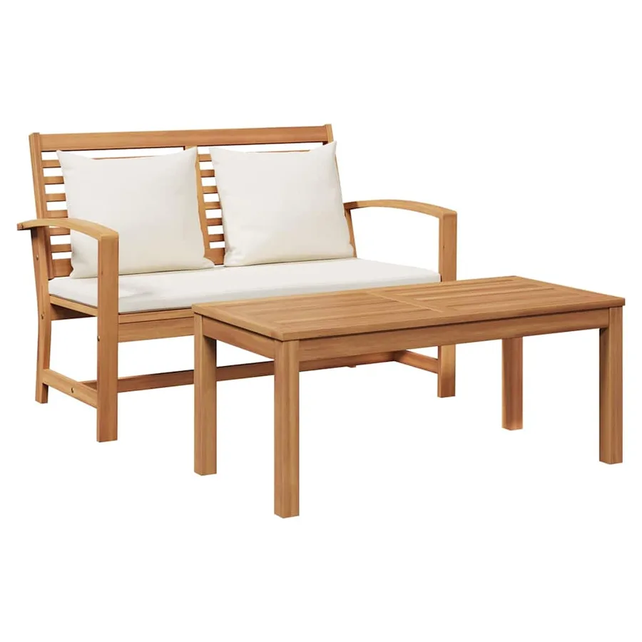 Ensemble banc et table de jardin avec coussin 2 Pièce - 2