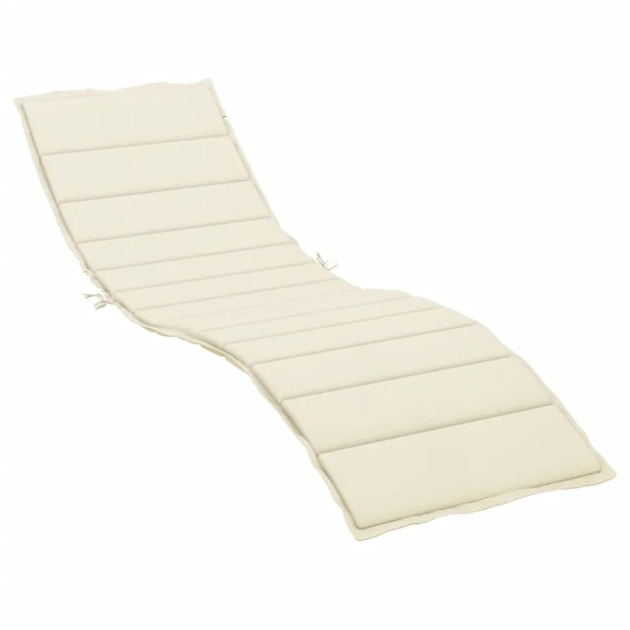 Coussin de chaise longue crème 200x50x3 cm tissu oxford - 2