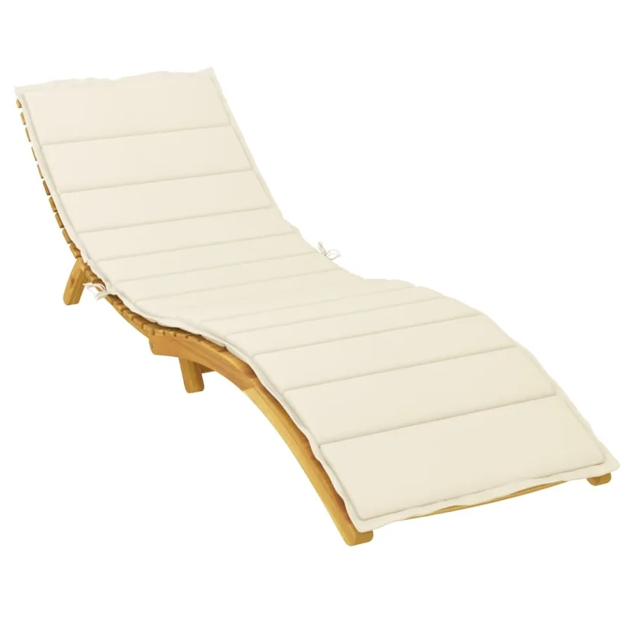 Coussin de chaise longue crème 200x50x3 cm tissu oxford - 3