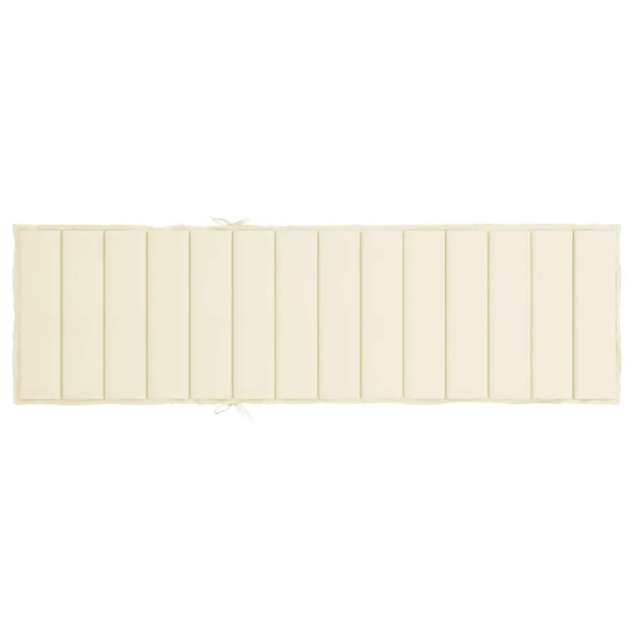 Coussin de chaise longue crème 200x50x3 cm tissu oxford - 5