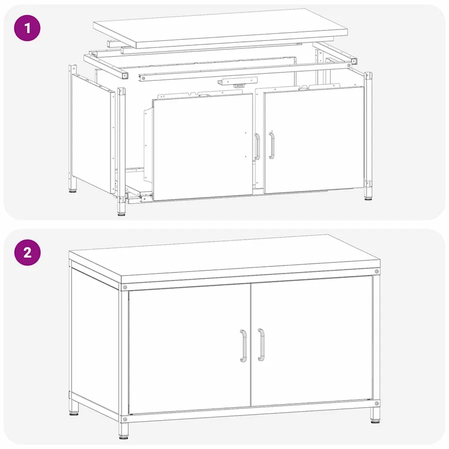 Rangement de cuisine HATTEM Rouillé 90 x 50 x 53 cm Acier - 15