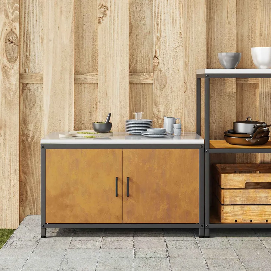 Rangement de cuisine HATTEM Rouillé 90 x 50 x 53 cm Acier - 4