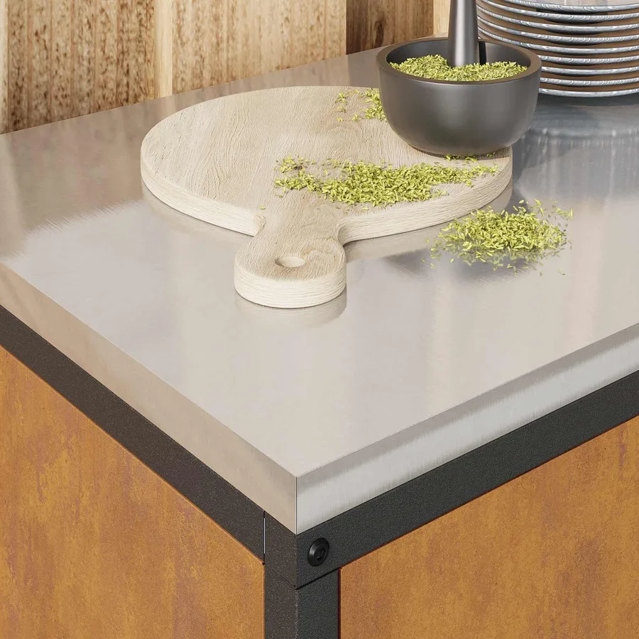 Rangement de cuisine HATTEM Rouillé 90 x 50 x 53 cm Acier - 5