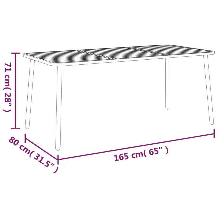 Ensemble à manger de jardin 7 pcs anthracite acier - 11